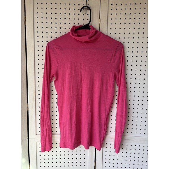 J.CREW Sweaters - J Crew Women's XS Hot Pink Turtleneck Shirt Long SLV Cotton